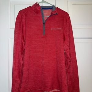 Vineyard Vines Red On-The-Go Quarter-Zip
